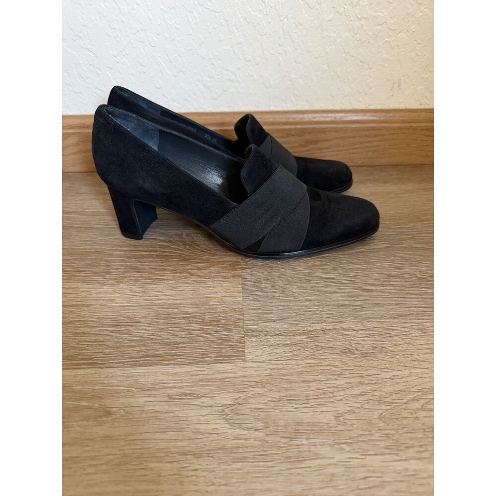 Stuart Weitzman Women's Black Suede Criss Cross Heels Size 7.5 Formal